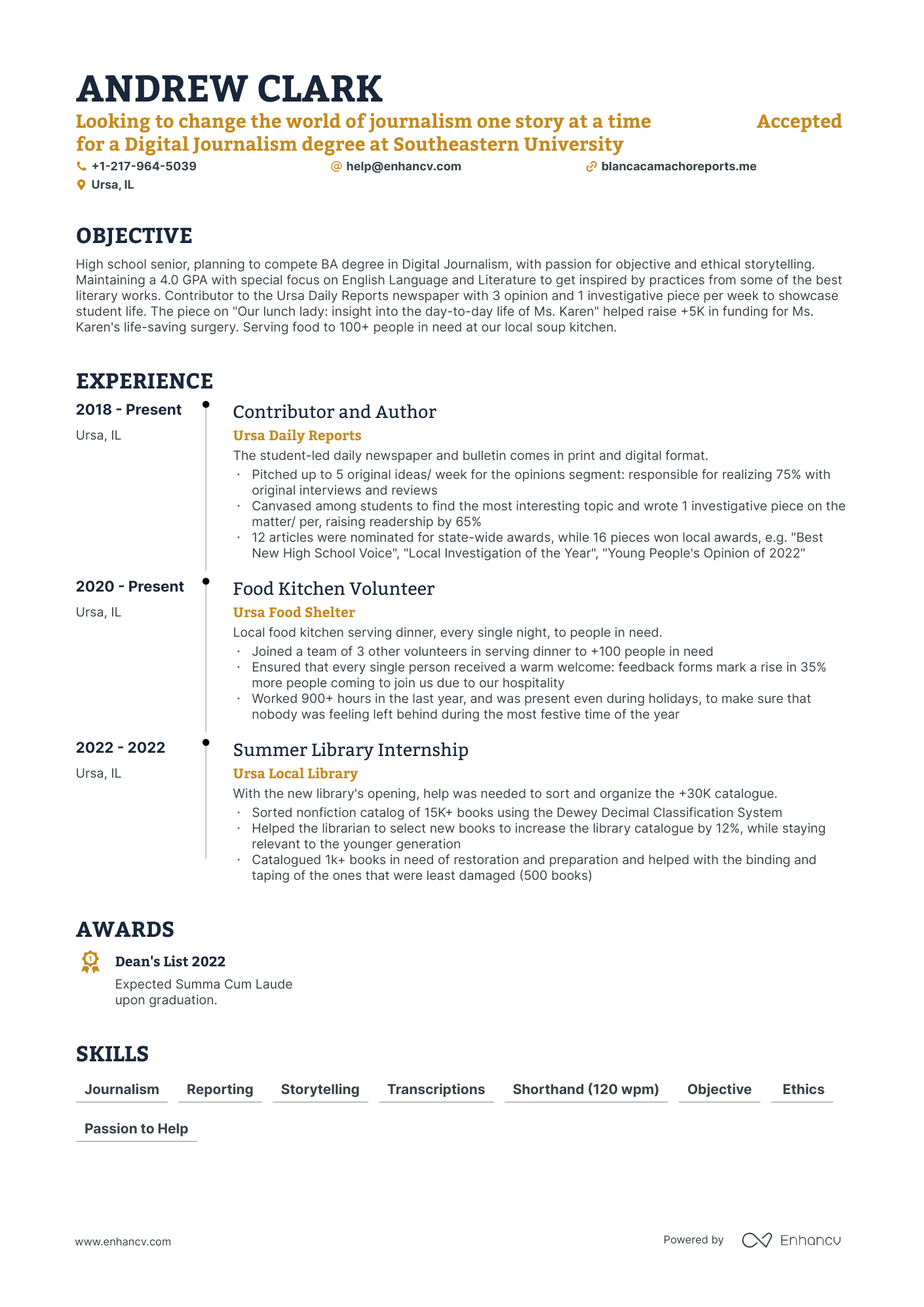 5 Scholarship Resume Examples & Guide for 2024