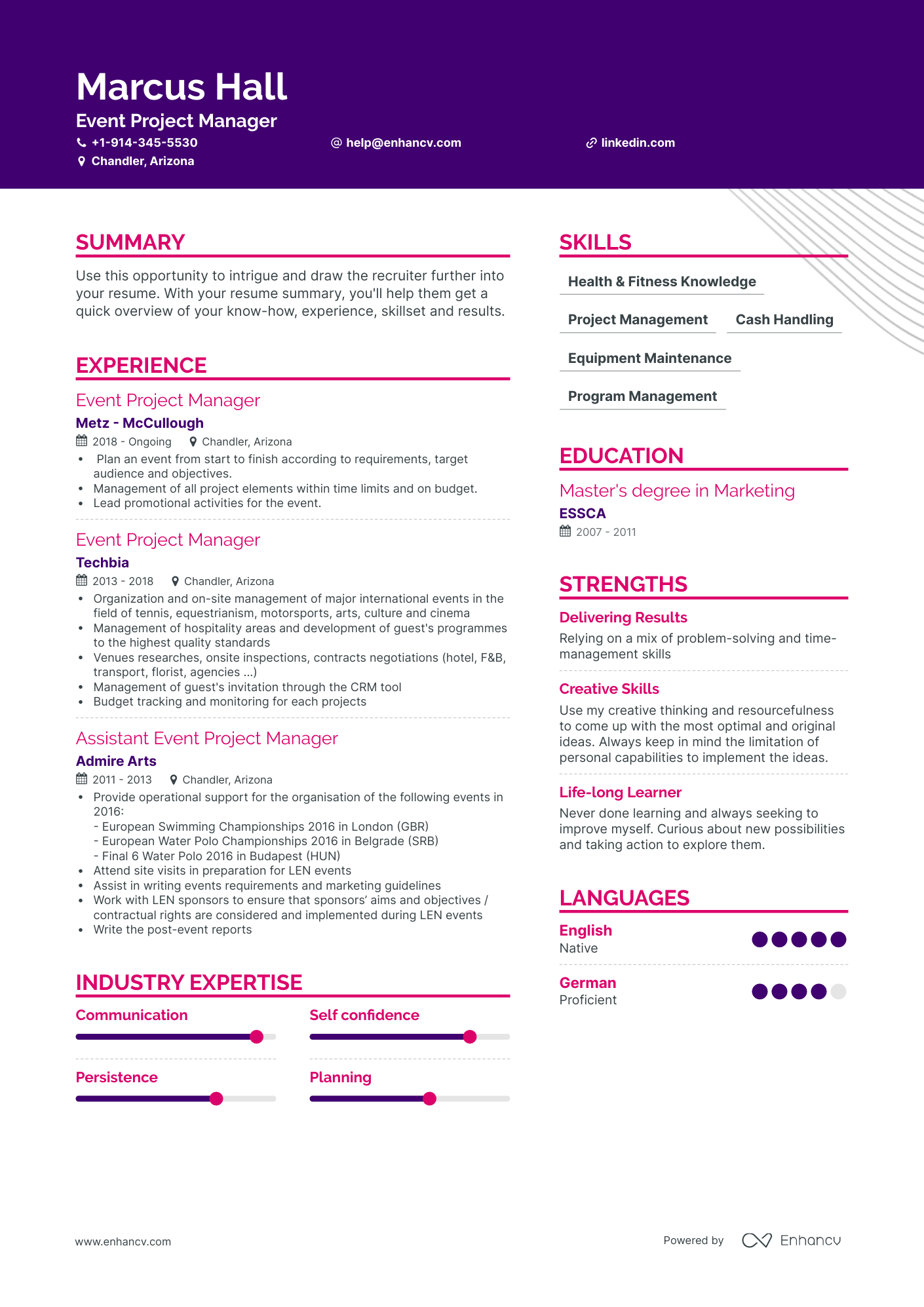 Event Project Manager Resume Examples & Guide for 2023 (Layout, Skills ...