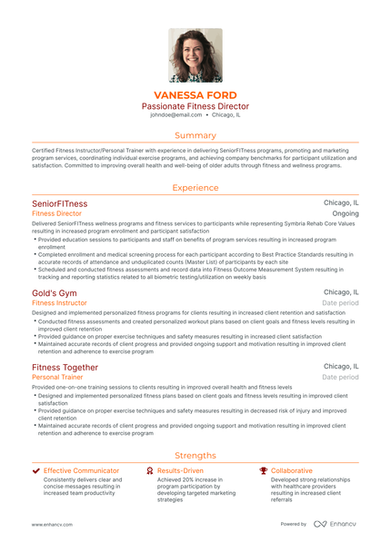 5 Fitness Director Resume Examples & Guide For 2023