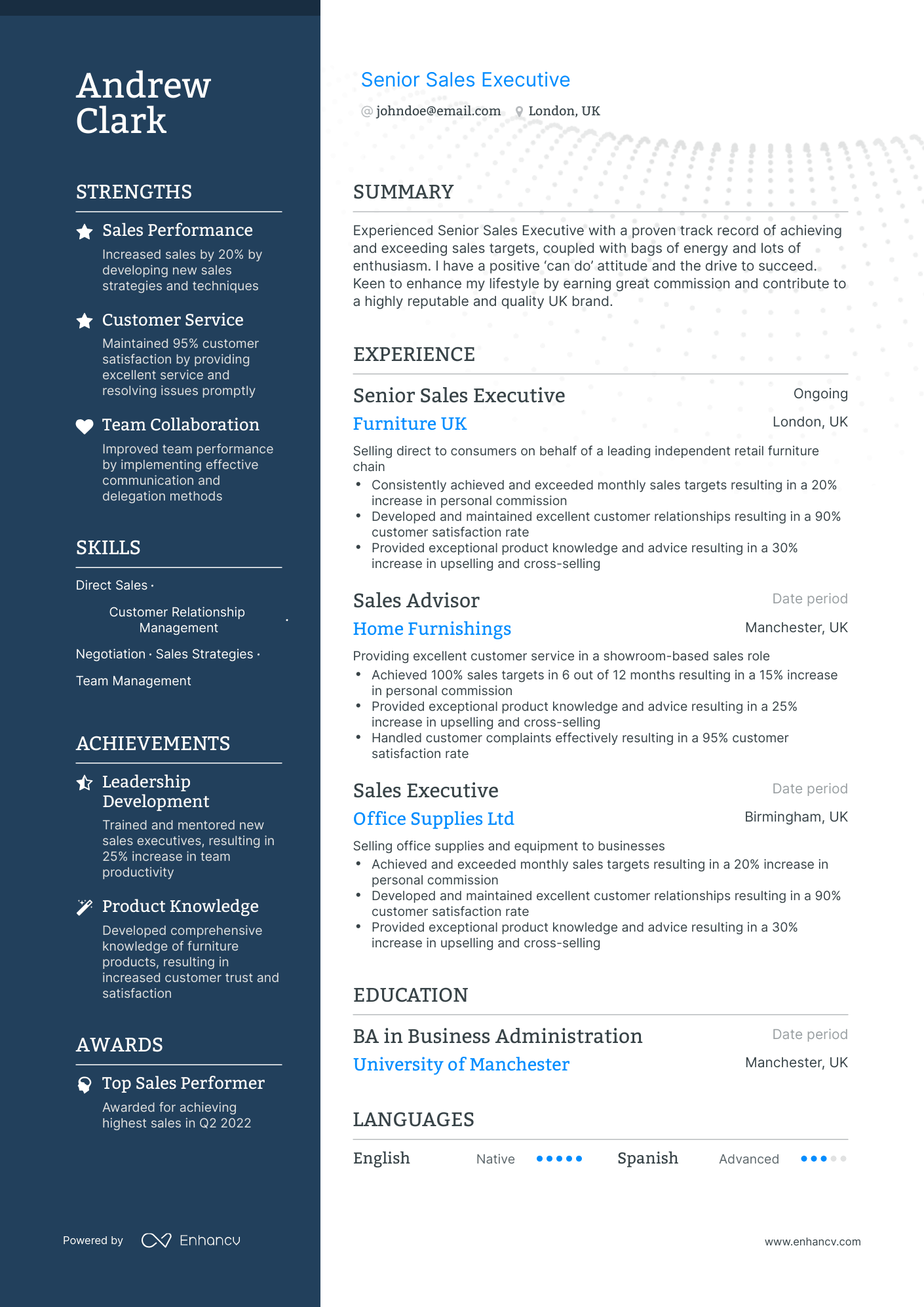 5 Senior Sales Executive Resume Examples & Guide For 2023