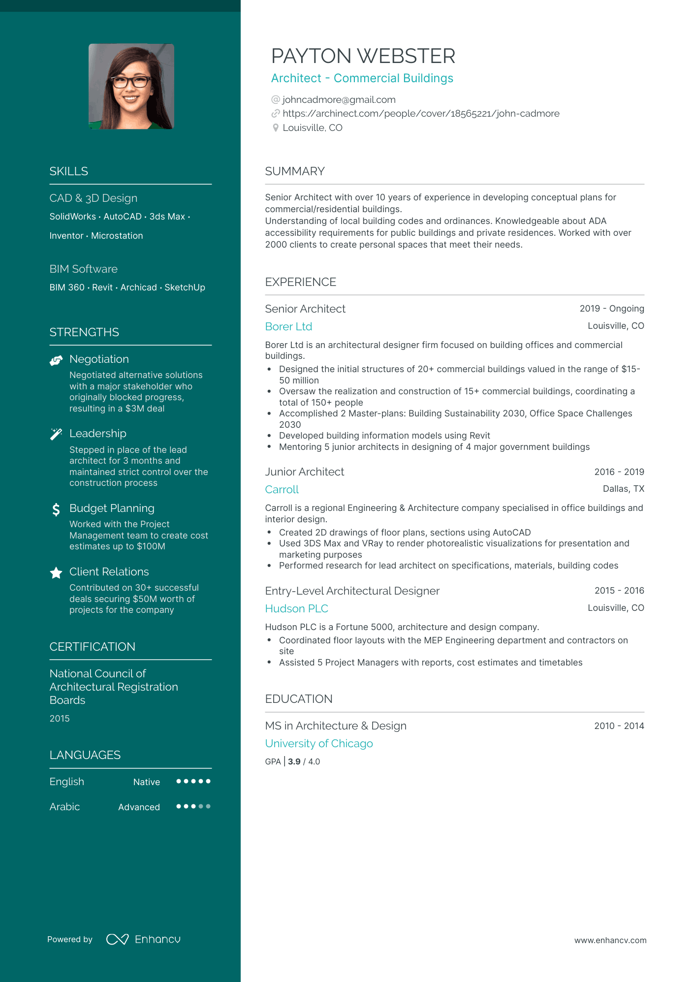 5 Architect Resume Examples & Guide For 2023