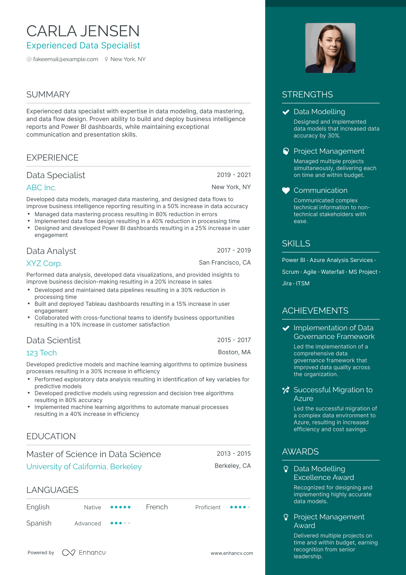 5 Data Specialist Resume Examples & Guide for 2023