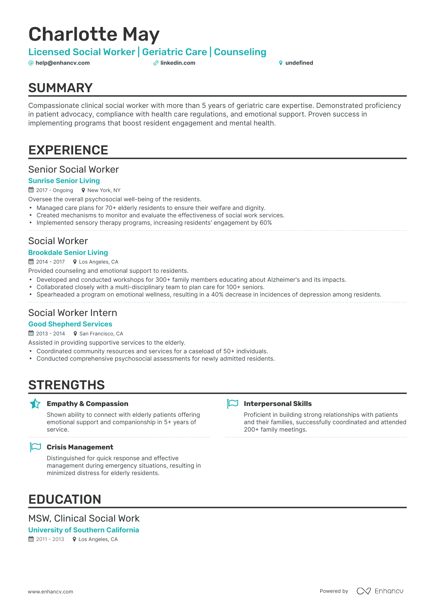 5 Nursing Home Social Worker Resume Examples & Guide For 2024