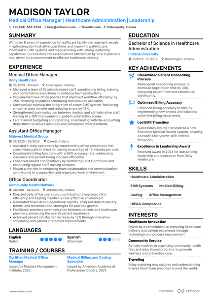 15 Office Manager Resume Examples & Guide for 2026