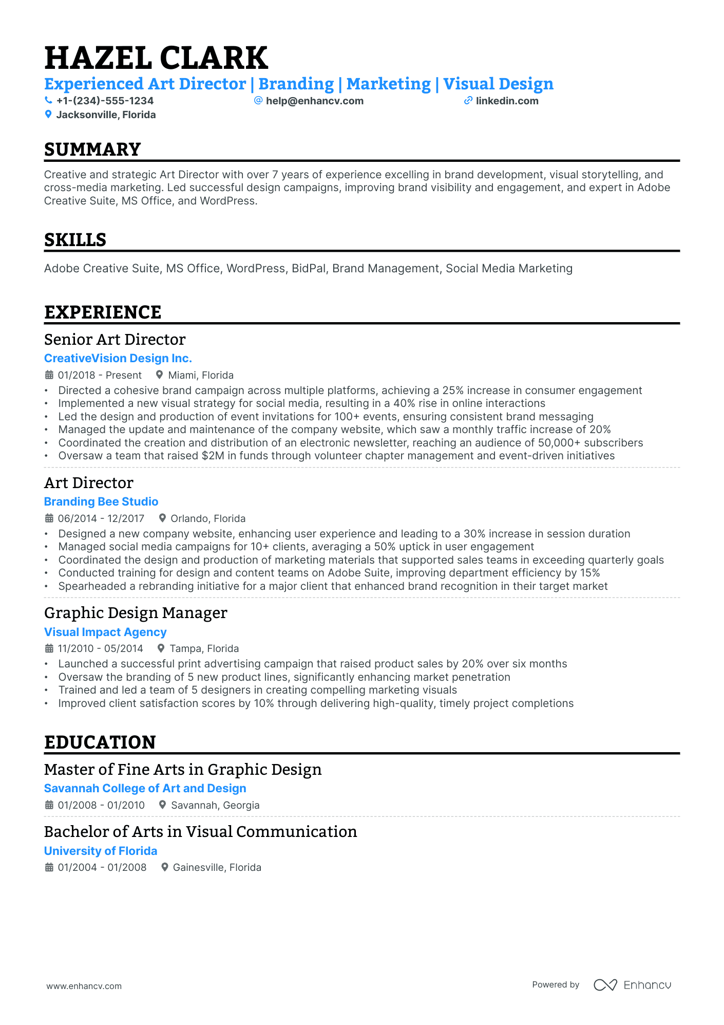 10 Art Director Resume Examples - March 2026