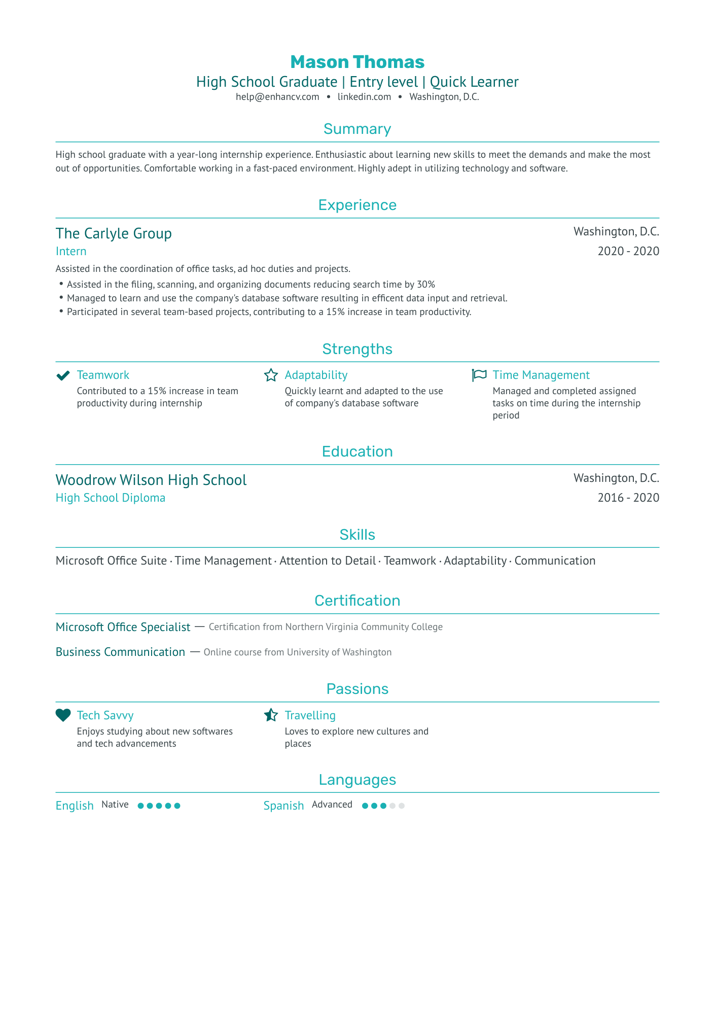 High School Student Resume Examples & Guide for 2024