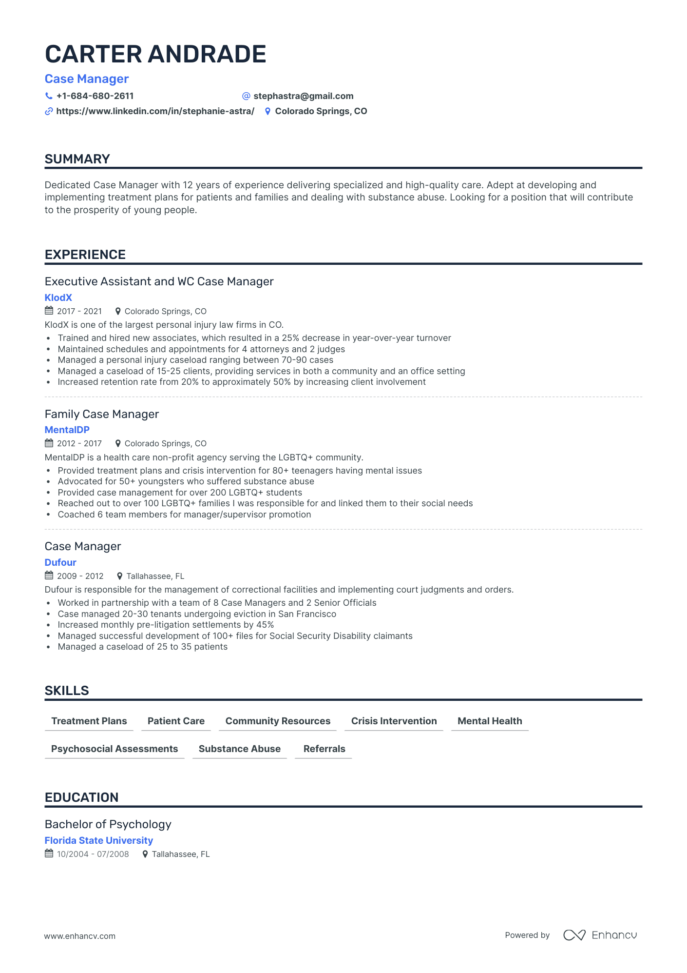 5 Case Manager Resume Examples & Guide for 2024