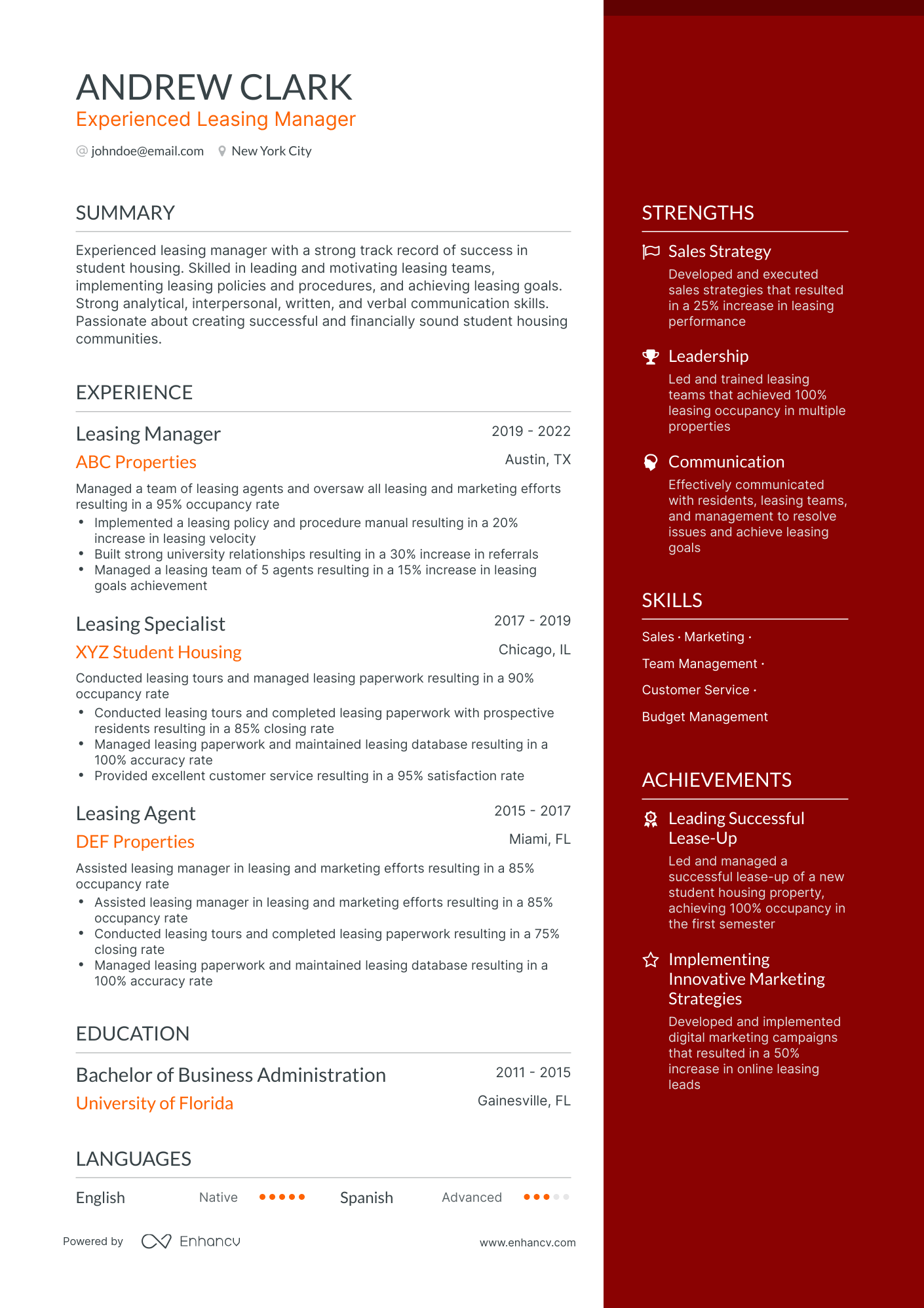 5 Leasing Manager Resume Examples & Guide for 2023