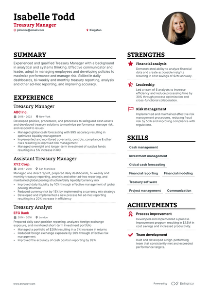 5 Treasury Manager Resume Examples & Guide for 2023