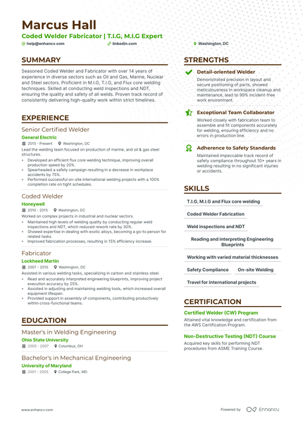 5 Welder Fabricator Resume Examples & Guide for 2023