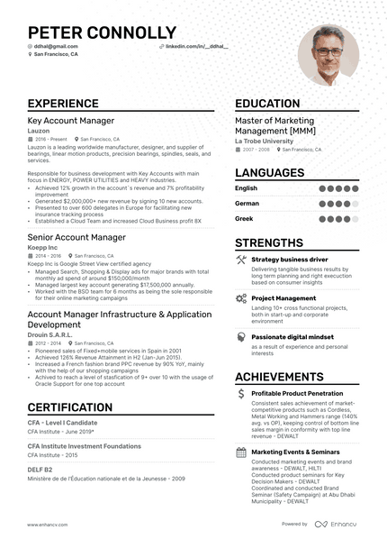 Account Manager resume example