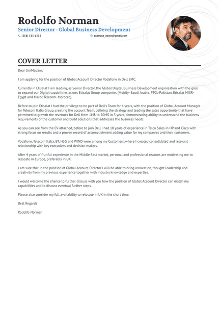 Account Director cover letter