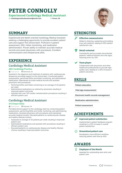 Cardiology Medical Assistant resume example