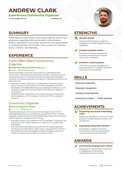 5 Community Organizer Resume Examples & Guide for 2023