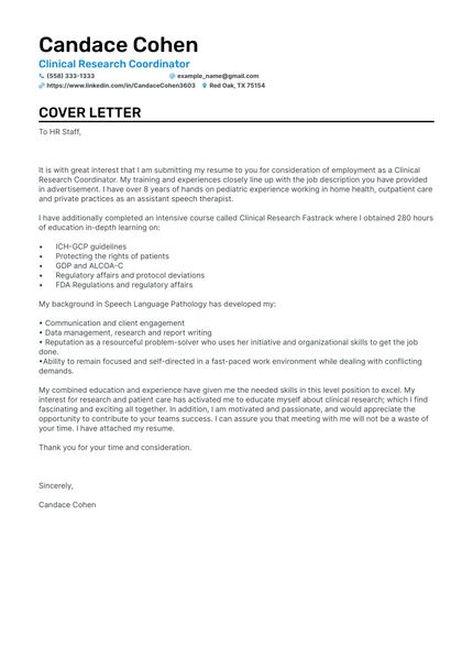 Top Clinical Research Coordinator Cover Letter Examples for 2023