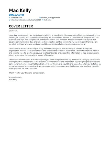 data analyst cover letter pdf