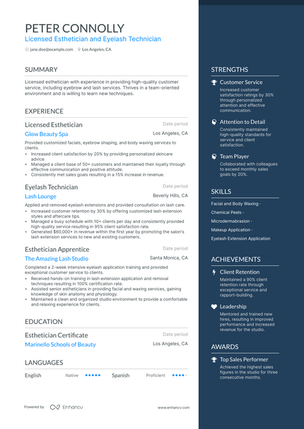 5 Esthetician Resume Examples & Guide for 2023