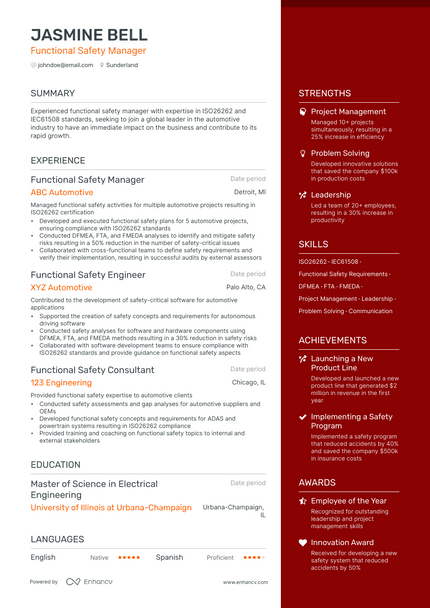 Functional Manager resume example