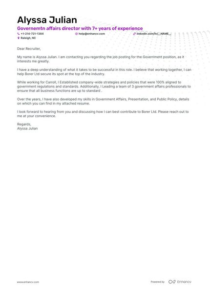 Government cover letter