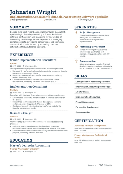 5 Implementation Consultant Resume Examples & Guide for 2023