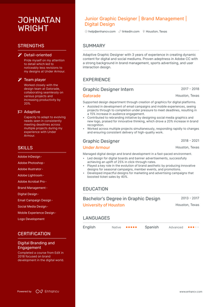 5 Junior Graphic Designer Resume Examples & Guide for 2023