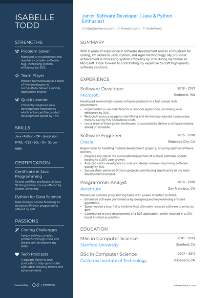 5 Junior Software Developer Resume Examples & Guide for 2023