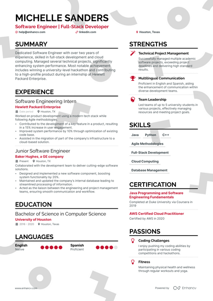 5 Junior Software Engineer Resume Examples & Guide for 2023