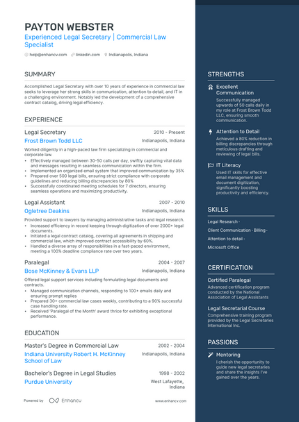 5 Legal Secretary Resume Examples & Guide for 2023