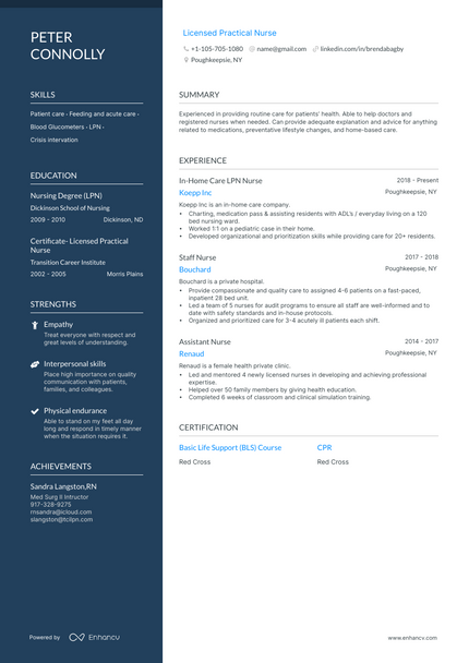 LPN resume example