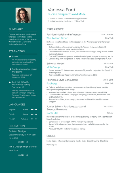 5 Model Resume Examples & Guide for 2023