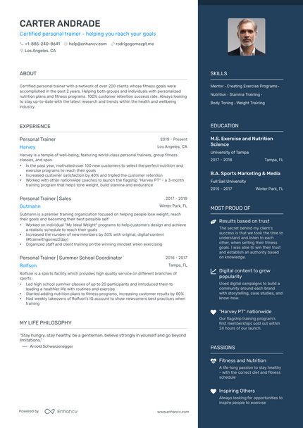 5 Personal Trainer Resume Examples & Guide for 2023