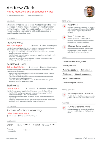 Practice Nurse resume example
