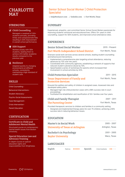 5 School Social Worker Resume Examples & Guide for 2023