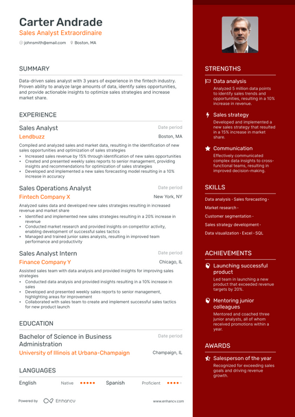 5 Sales Analyst Resume Examples & Guide for 2023