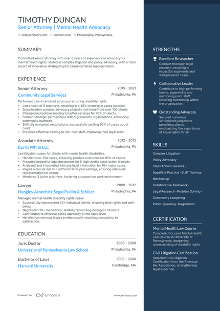 5 Senior Attorney Resume Examples & Guide for 2023