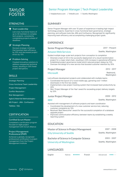 5 Senior Program Manager Resume Examples & Guide for 2023