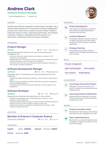Software Product Manager resume example
