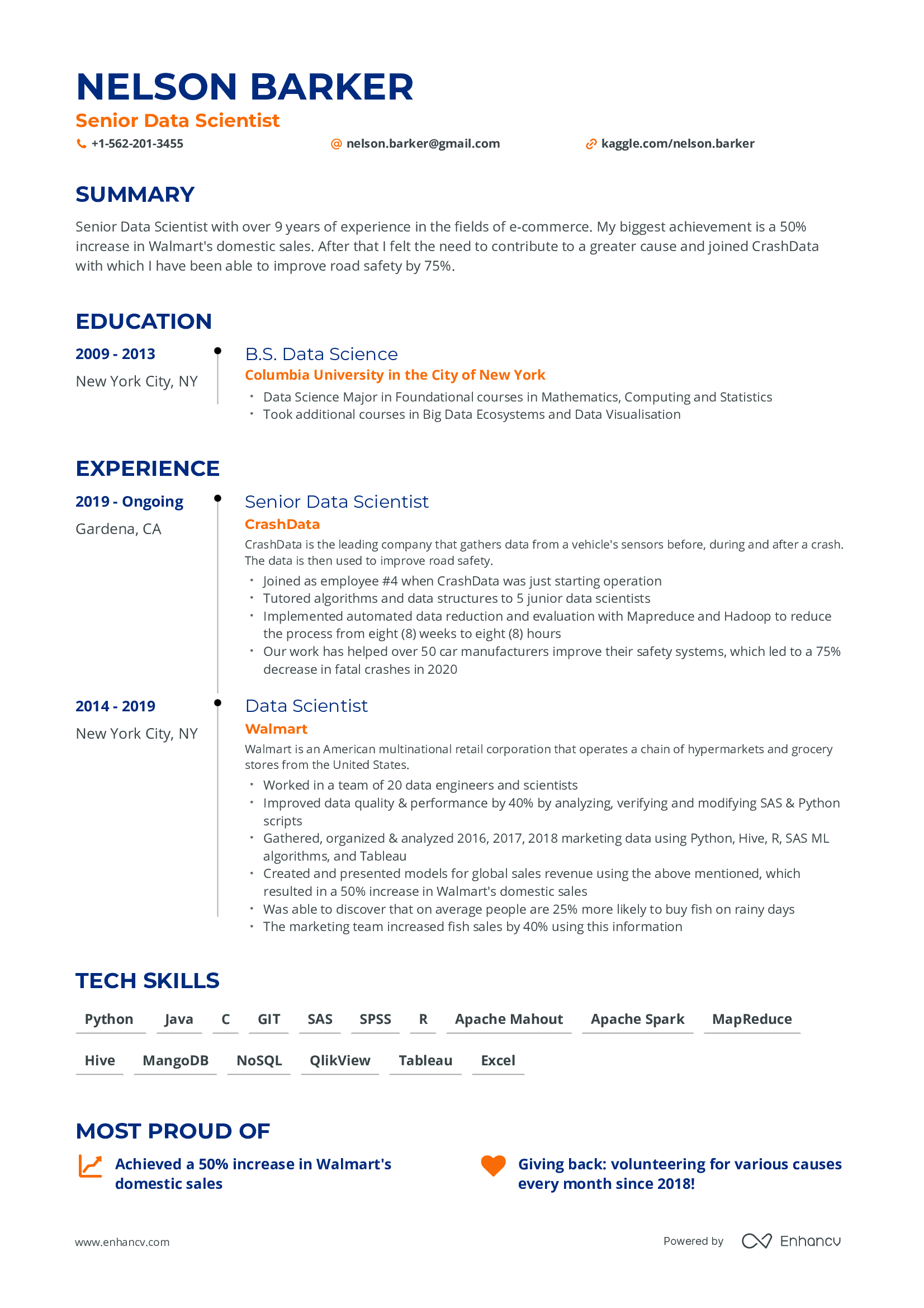 Online Resume Builder | Free Resume Maker | Enhancv