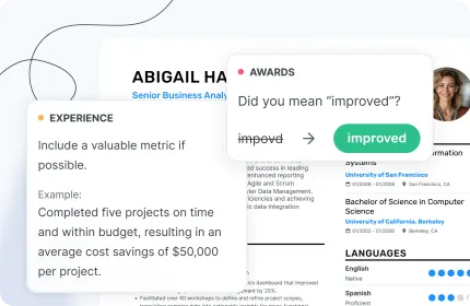 Check your resume for grammatical and punctuation errors