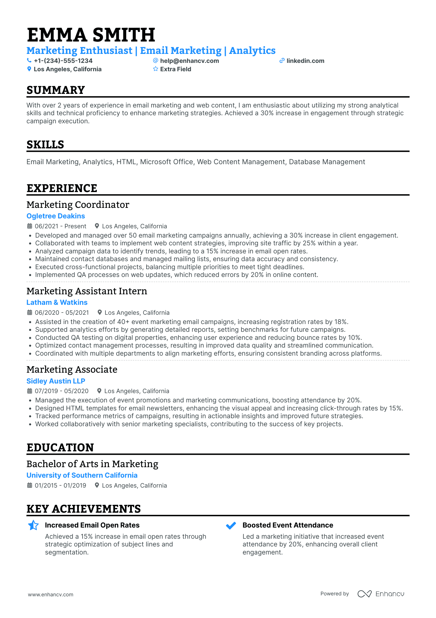 Marketing Communications Assistant Resume Example