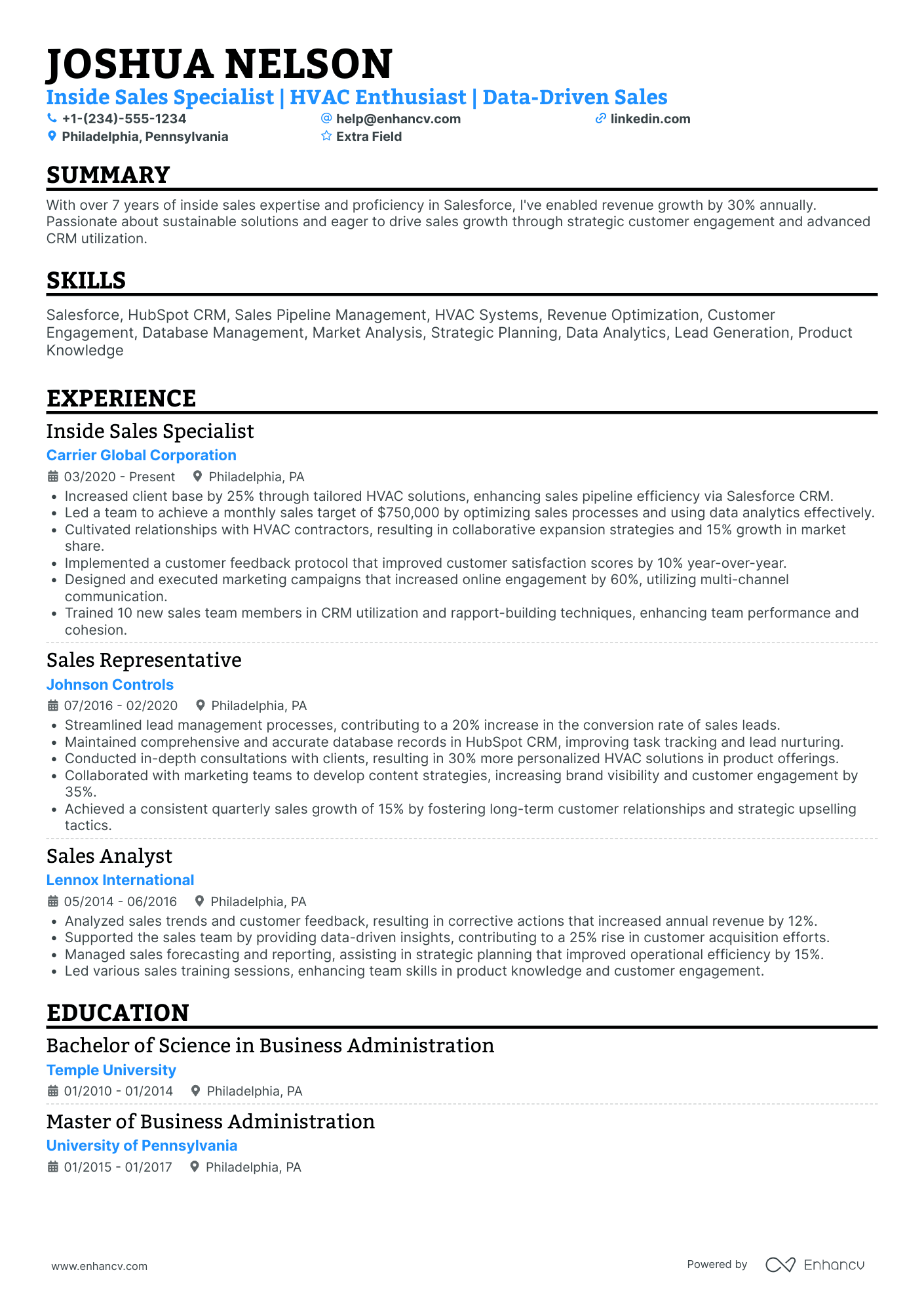 Home Insurance Sales Specialist Resume Example