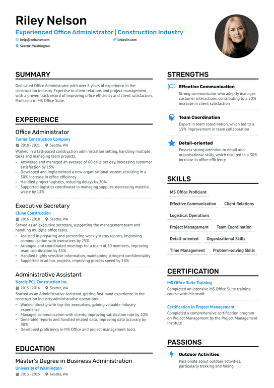 General Office Administrator Resume Example