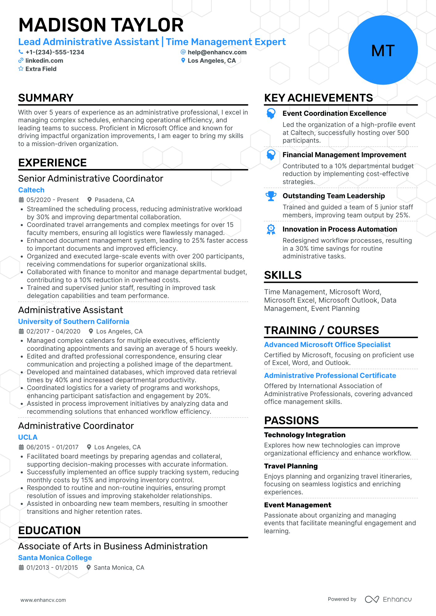 Lead Administrative Assistant Resume Example