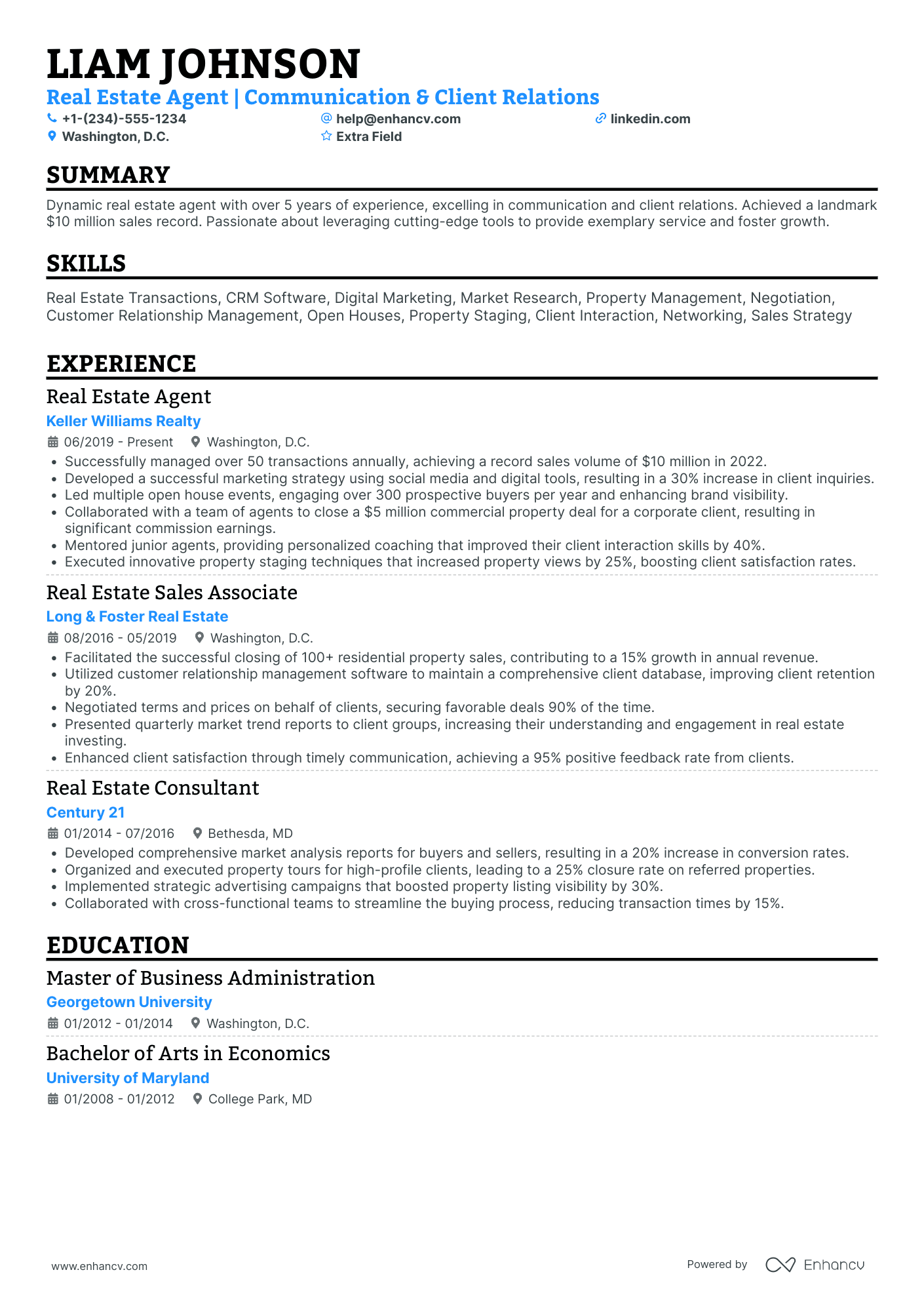 Residential Real Estate Agent Resume Example