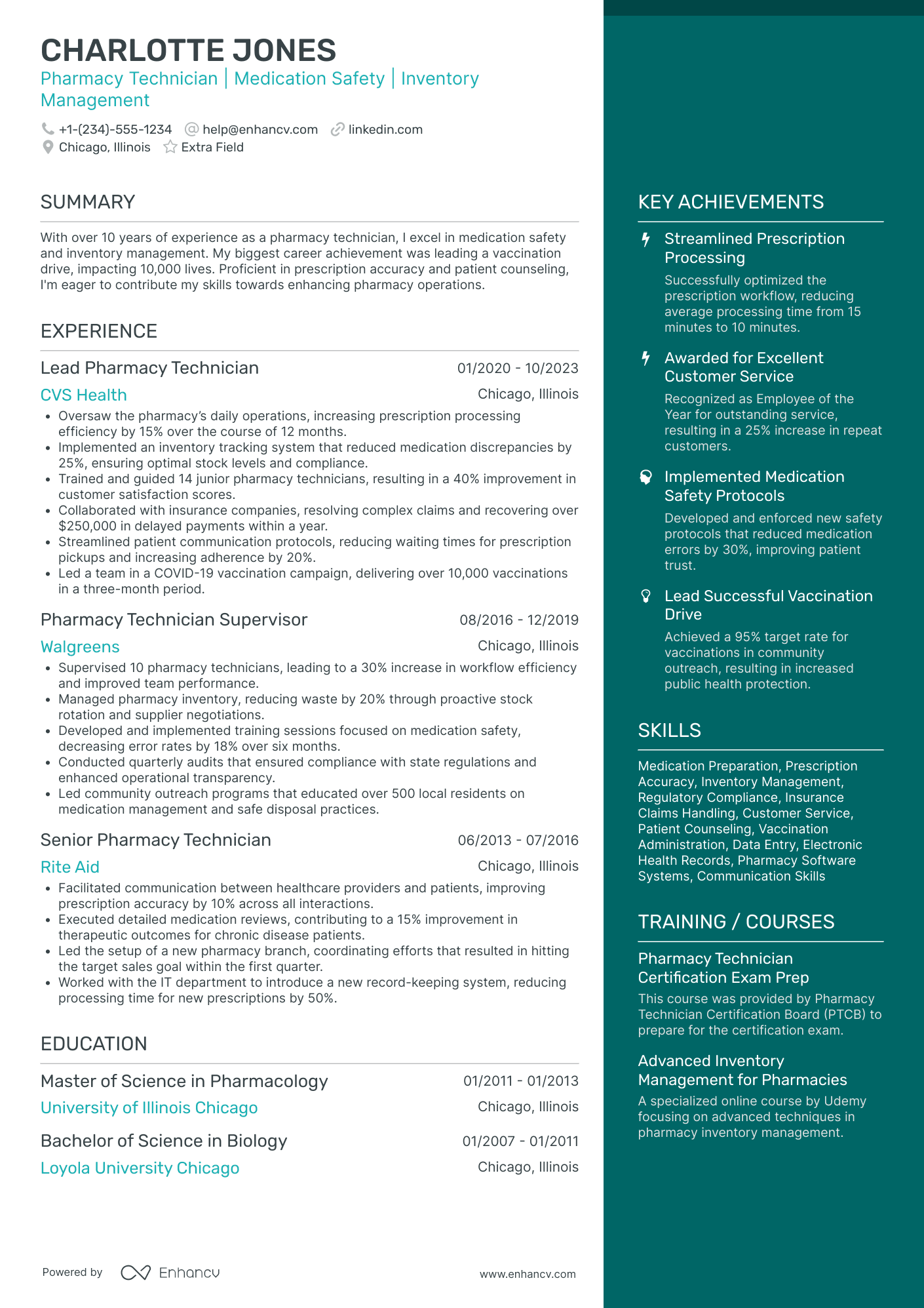 Walmart Pharmacy Technician Resume Example