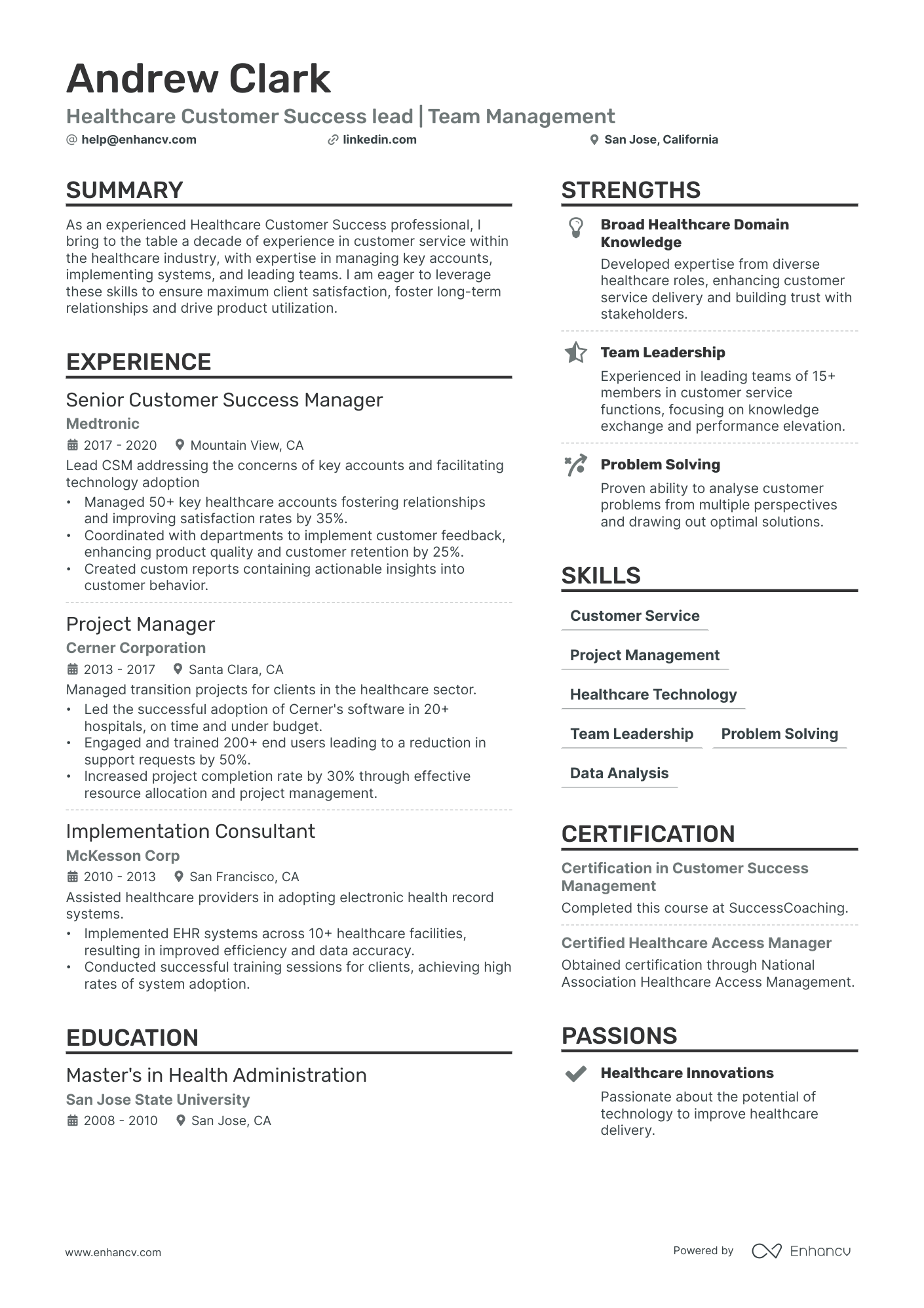 Director Of Customer Success Resume Example