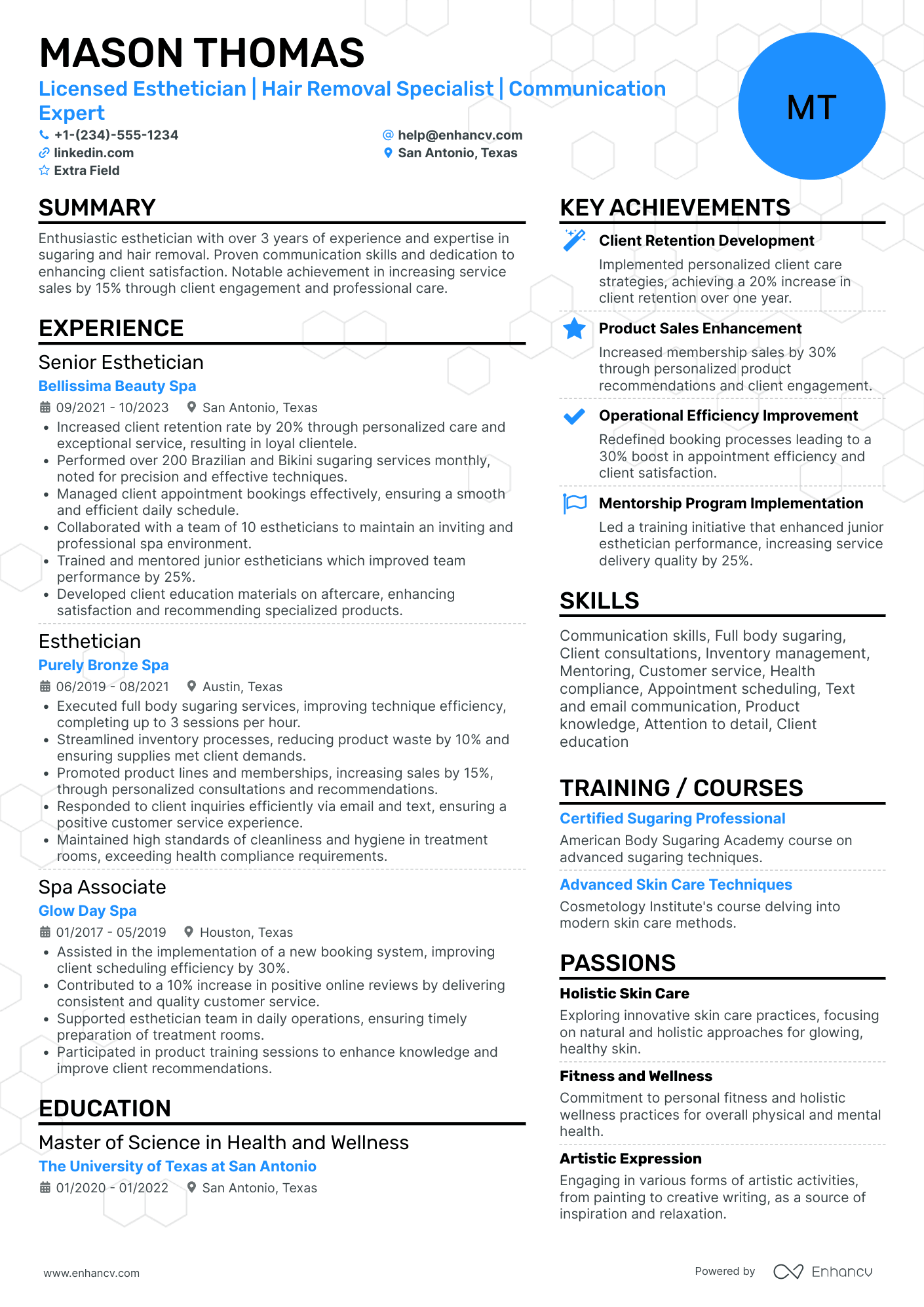 Esthetician Trainee Resume Example