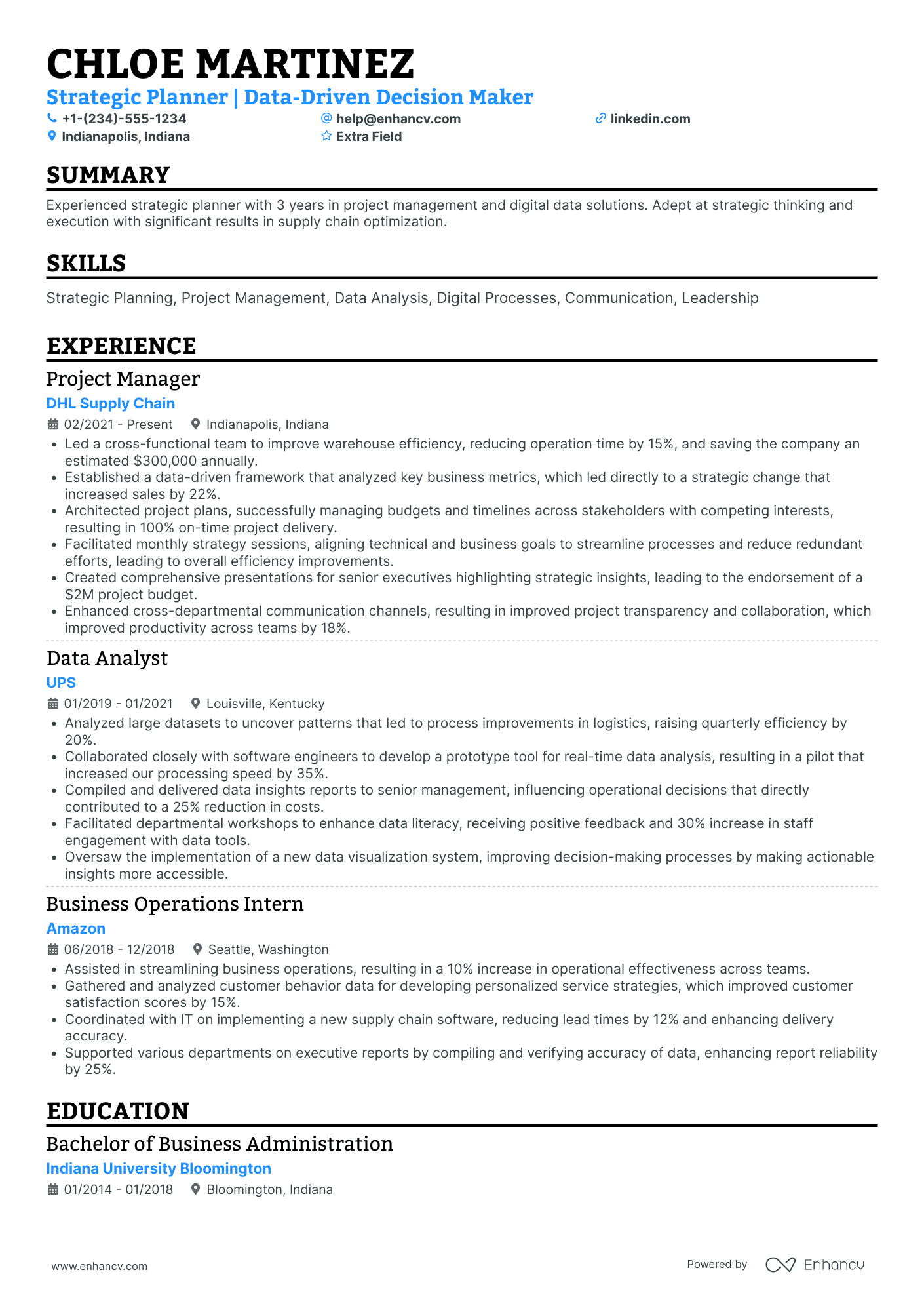 Assistant Chief of Staff Resume Example