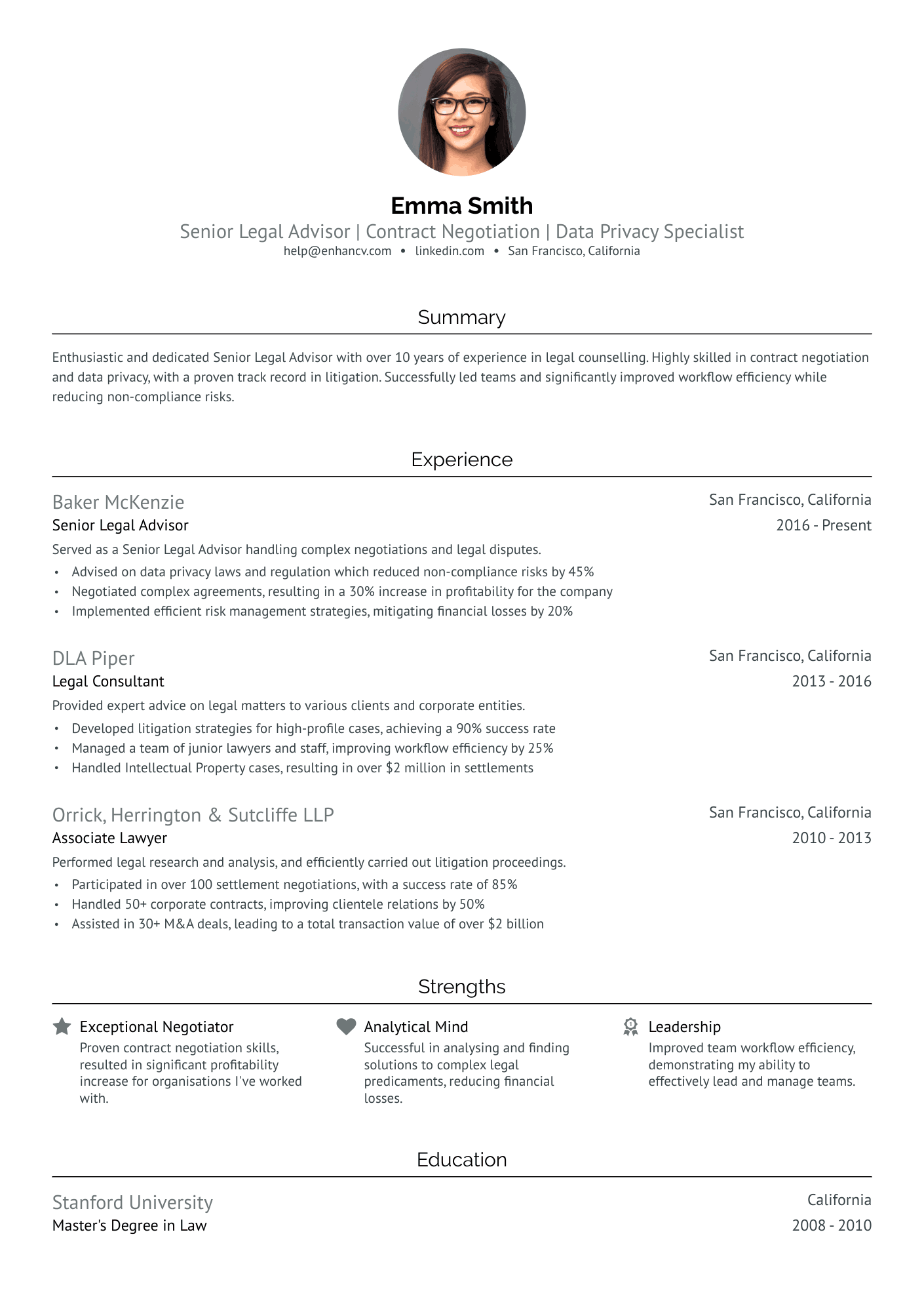 Civil Litigation Attorney Resume Example