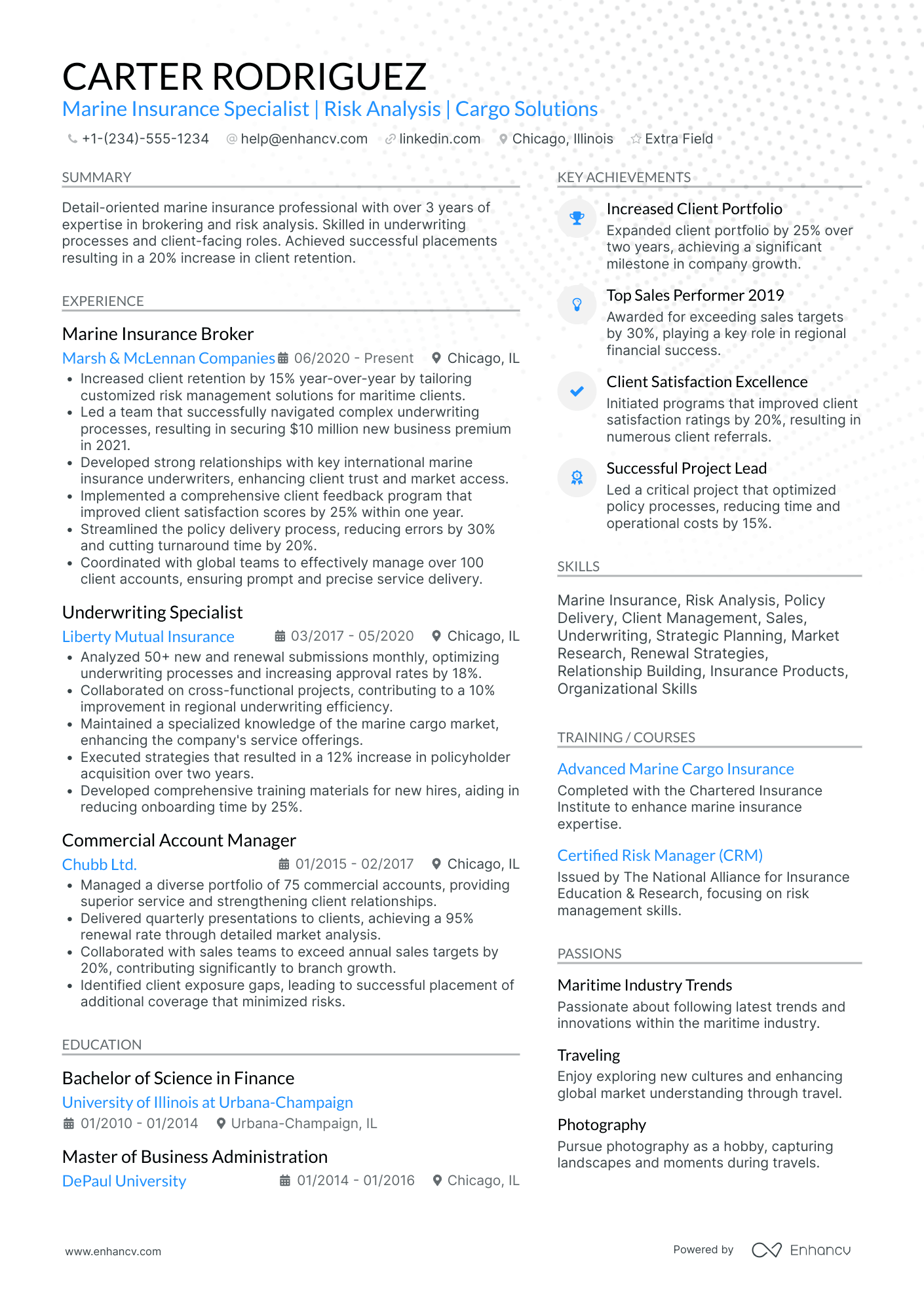 Ship Broker Resume Example